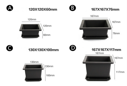 Planter med fat – Rektangulär blomkruka för trädgård och balkong