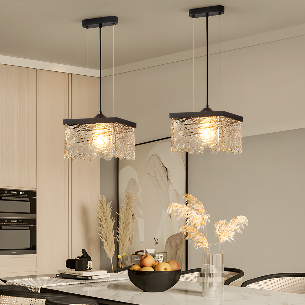 1/2-Ljus Glas 3-Stegs Dimbara Krona Lampa Matrum Belysning