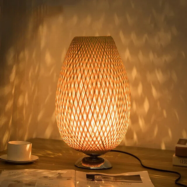 RustiekLjus - Vintage Bamboobordslampa
