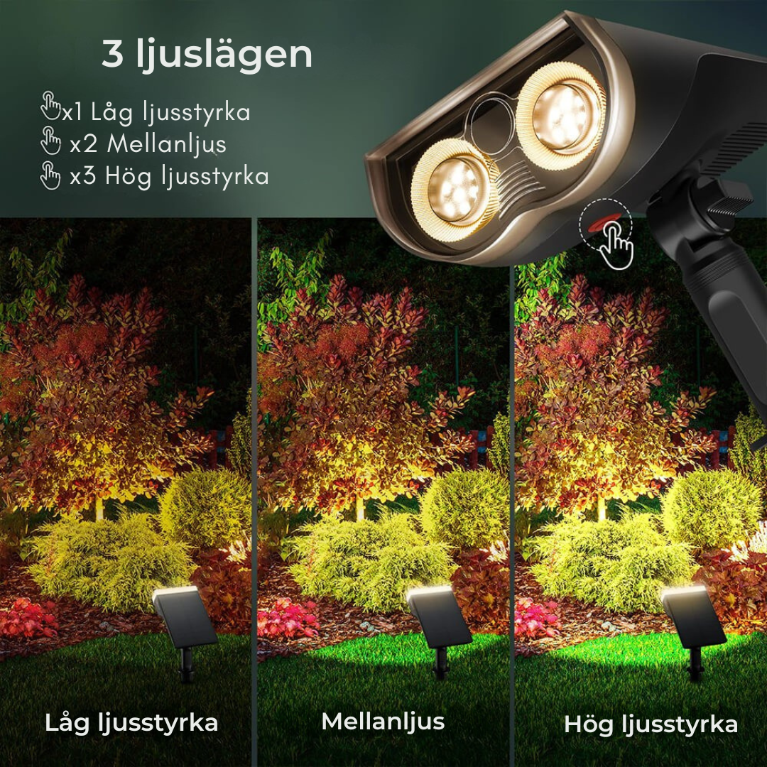 SunBeam – 2-i-1 utomhus solcellslampa