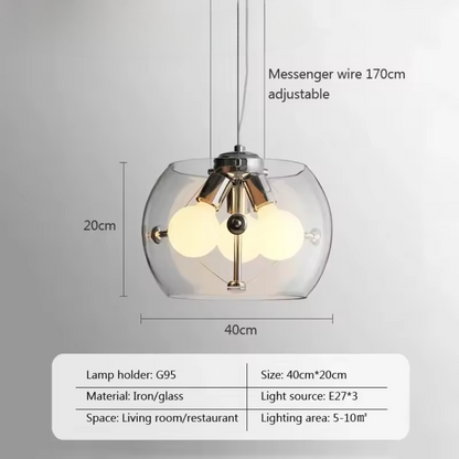 Aurion | Modern glas-LED-hänglampa för kök, vardagsrum och matsal