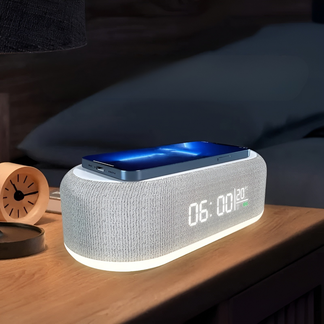 BrightCharge Klocka – Trådlös laddstation och väckarklocka