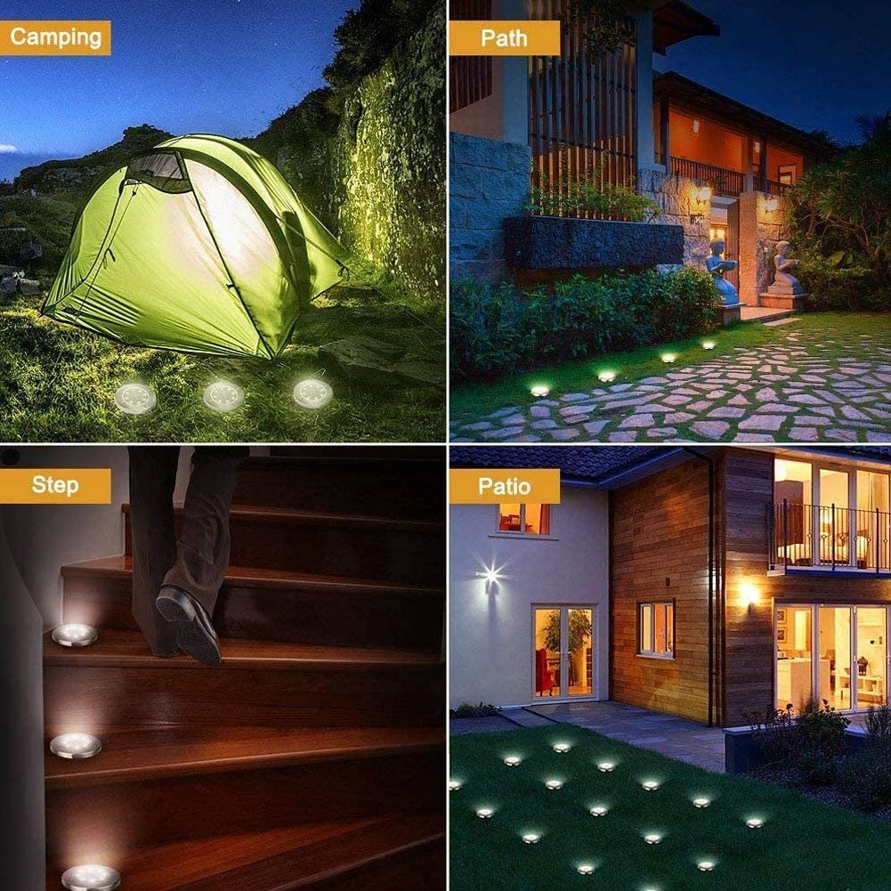 12 Led Solarbelysning För Mark Utomhus Vattentät