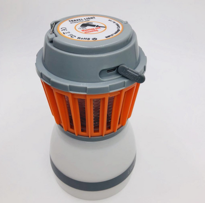 Solar LED mygglampa med integrerad lykta – Effektivt insektskydd och belysning för trädgård och camping