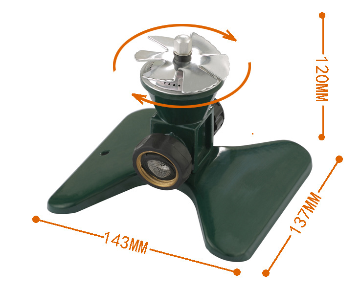 360-Grad Automatisk Rotering Metall Gräsmatta Sprinkler – Effektiv Trädgårdsbevattning Spruthuvud