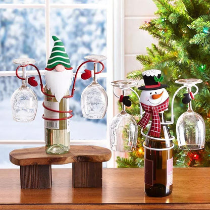Festliga Cheers Vin glas hållare – Tomte &amp; Snögubbe design för festliga bord