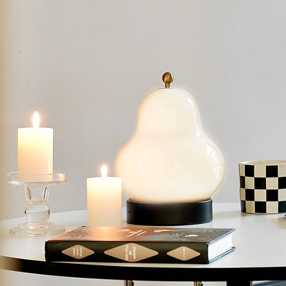 GlowPearl - Bärbar Glas Pear USB LED Bordslampa med Touchkontroll