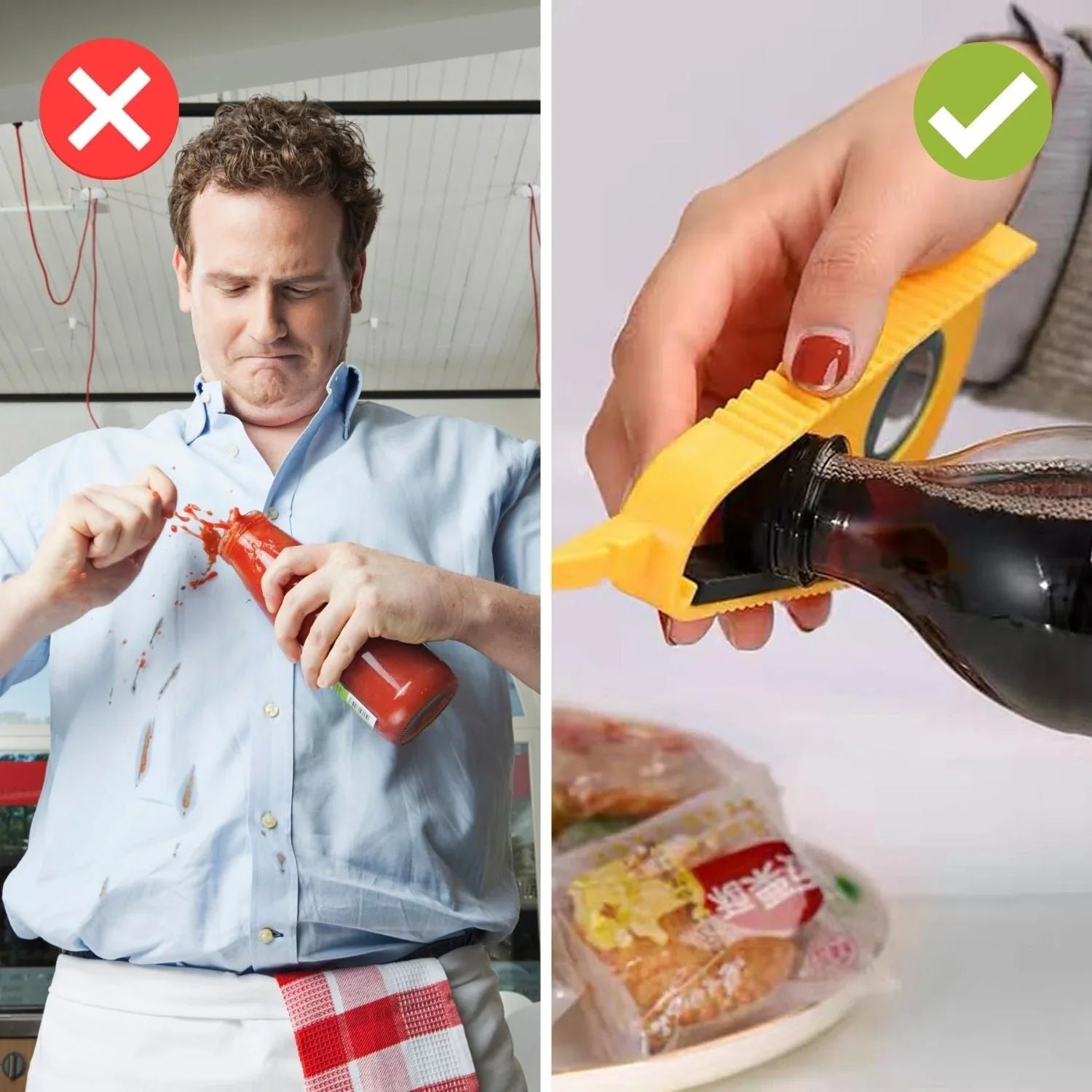 Ergonomisk flasköppnare med praktiskt handtag för enkel användning