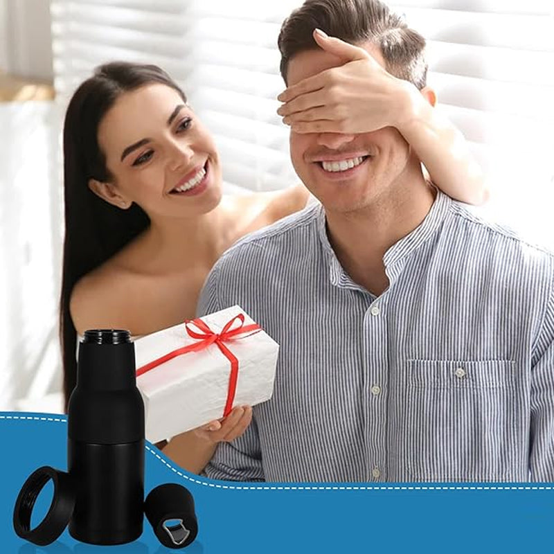 Carvallo - Ölflaskor och burkkylda med ölöppnare