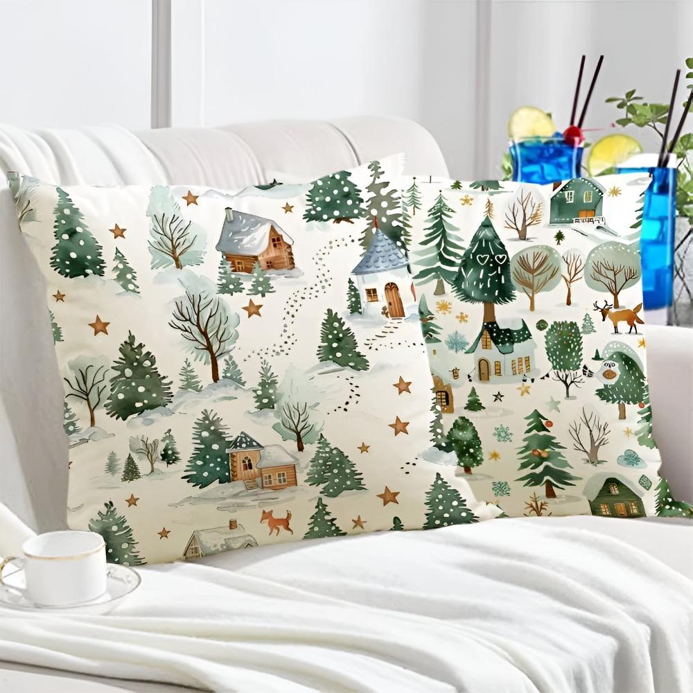 Vinter Jul Kuddeöverdrag