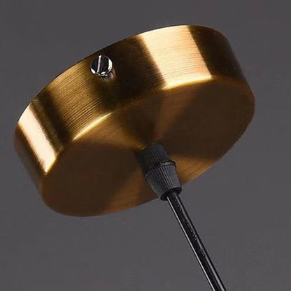 Glas Hänglampa med Guldram Utförande