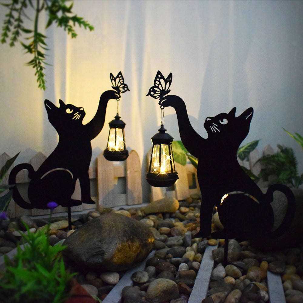 Katt Solar Trädgårdslampa med Hängande Lampa – Dekorativ Utomhus LED