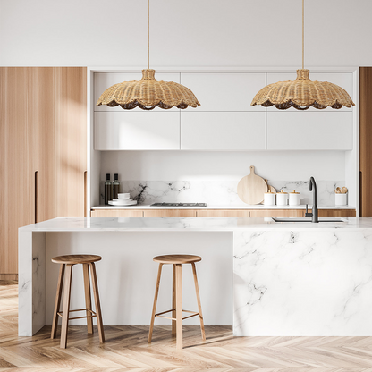 Boho Kreativ Dekor Rattan Vävd Hänglampa