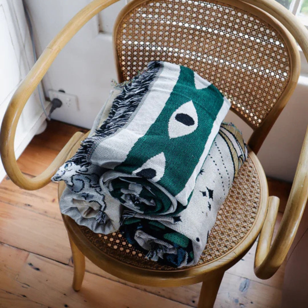 Cotton Snake Labyrinth Pläd – Vändbar Design