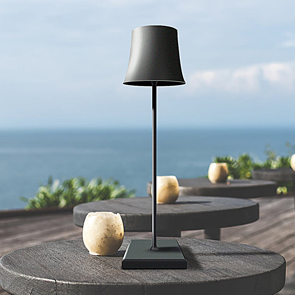 Trådlös Bordslampa Metallskärm USB Touch