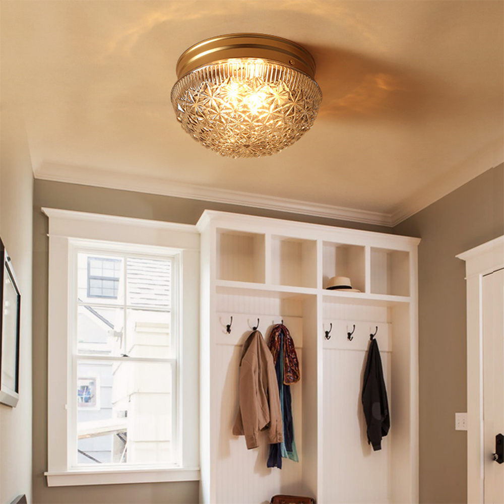 Klar Ribbade Glaskronlamp för Sovrum