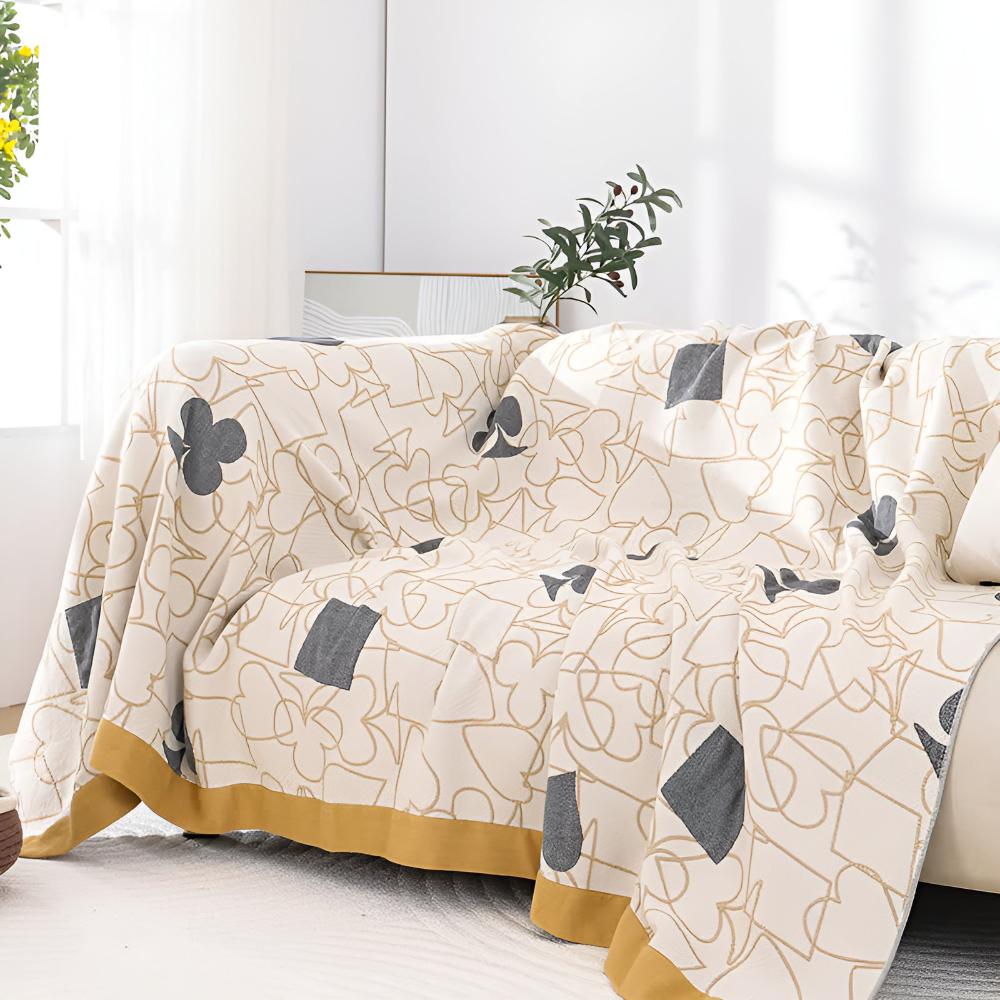 Poker Mönster Bomull Filt