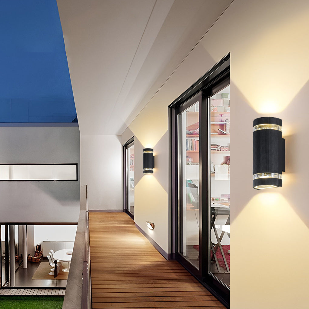 Svart Vattentät LED Upp- och Nedljus Vägglampa