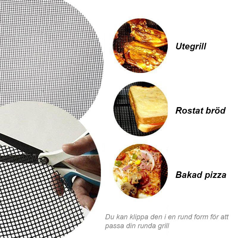 Carvallo BBQ Grillnät / Grillmatta | Non-stick & Återanvändbar | Värmeresistent upp till 370 °C | För kött, fisk & grönsaker