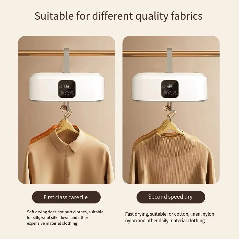 Bärbar elektrisk klädtork med fjärrkontroll – Snabbtorkande och kompakt tvättlösning