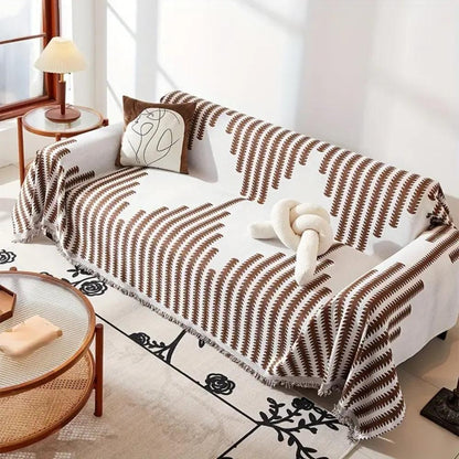 Modern Monochrome Feather Sofa Cover