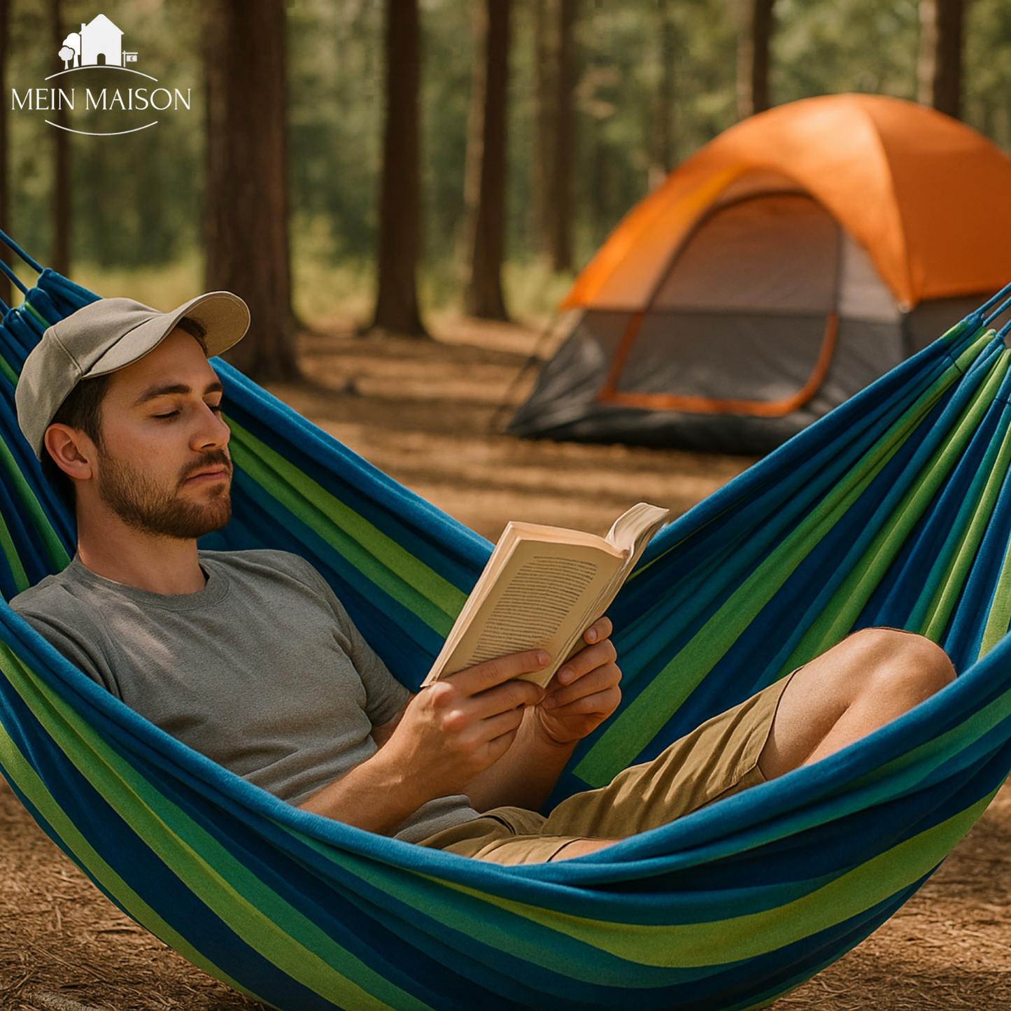 Carvallo Hängematta | Robust Canvas | Anti-glid-design | Bärförmåga 200 kg