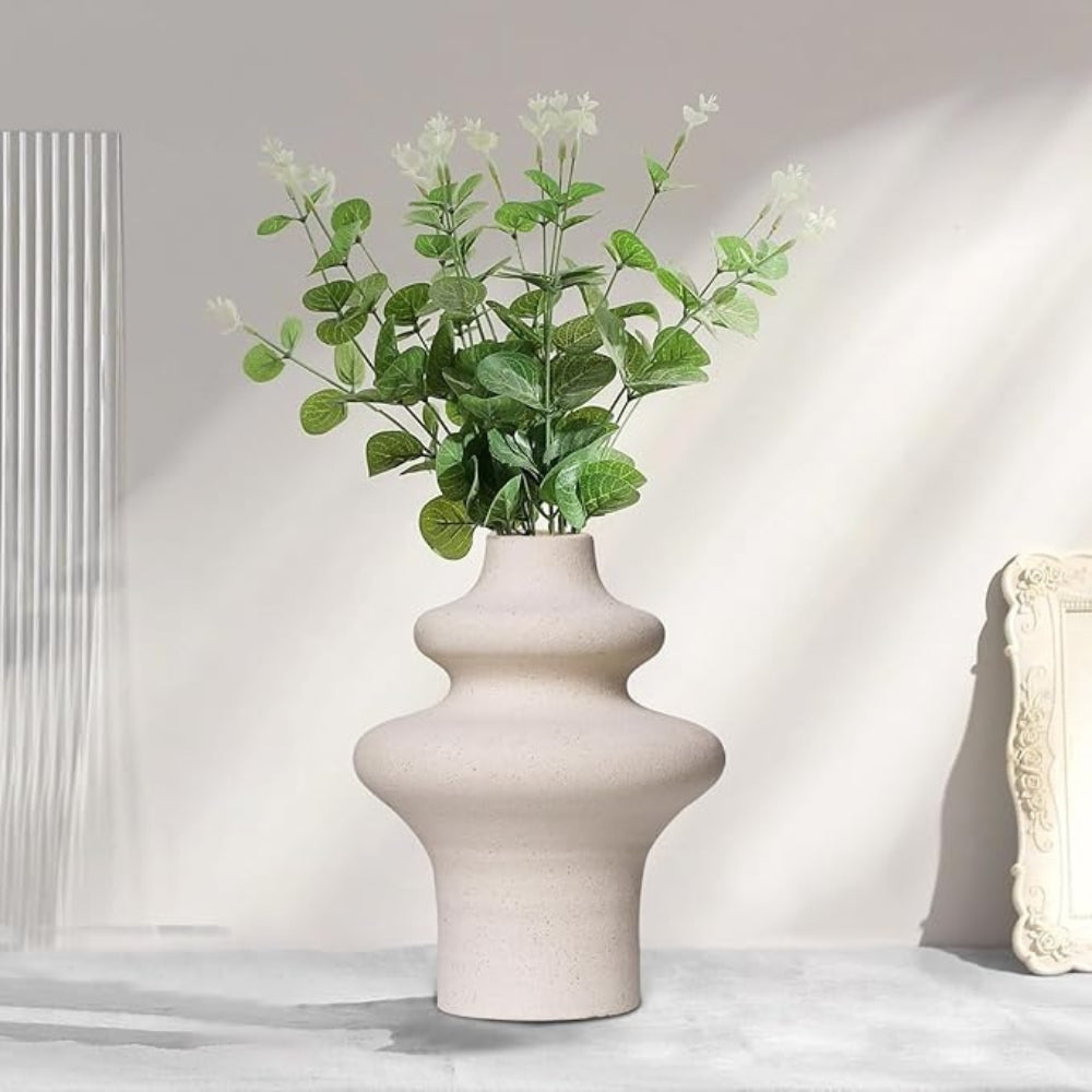 Nordisk Beige Keramisk Blomkruka