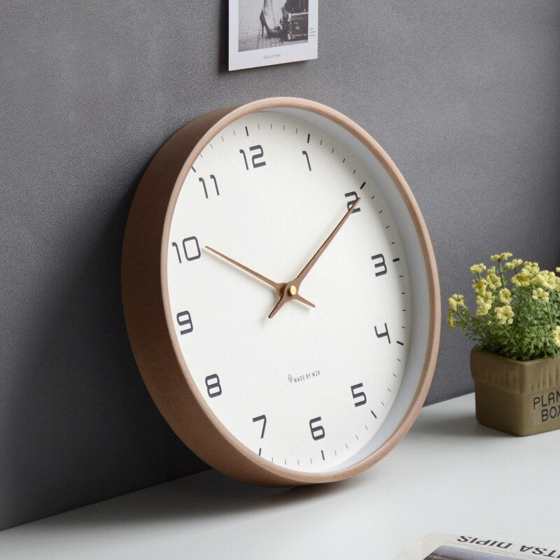 Trä Väggklocka – Minimalistisk Skandinavisk Design för Tidlös Elegans