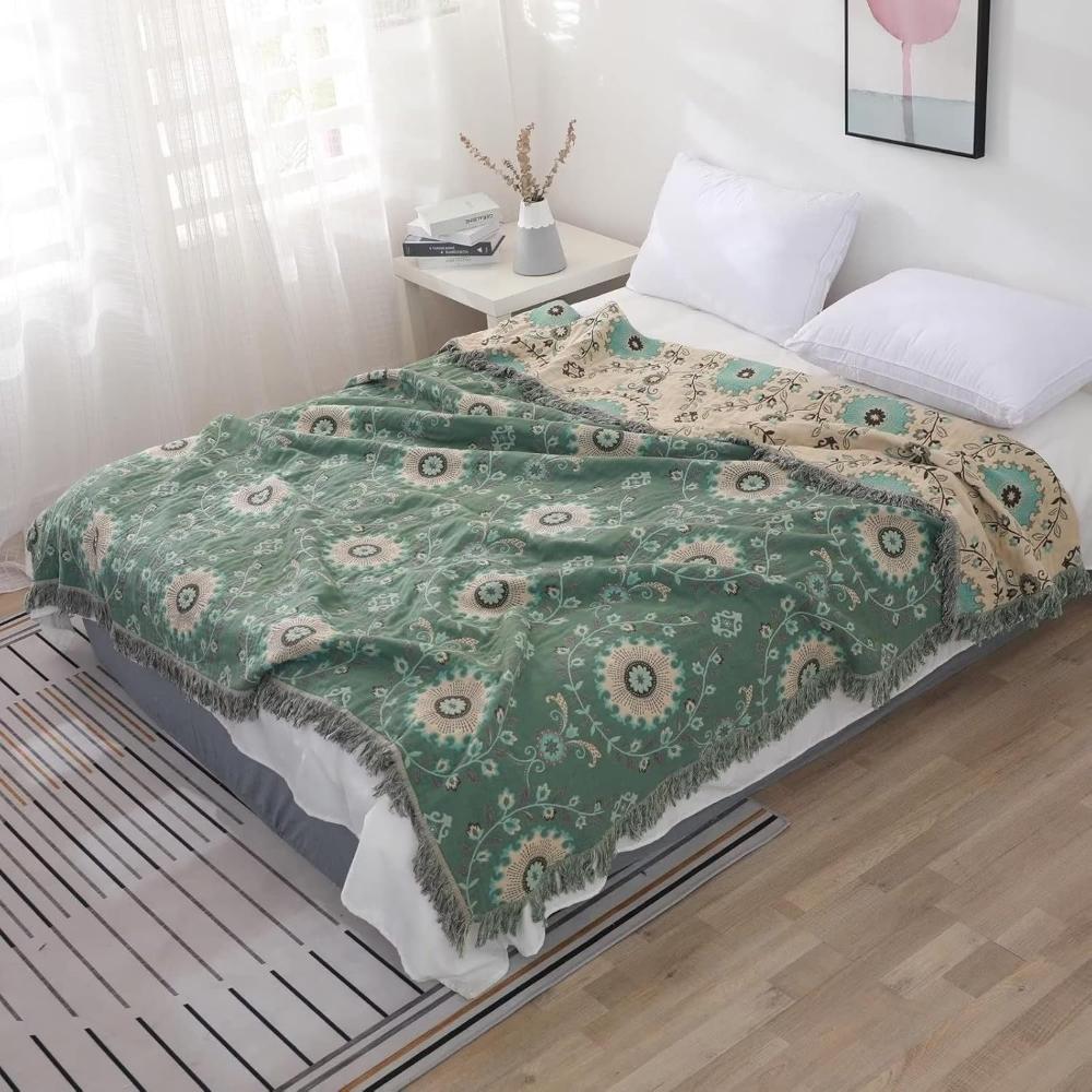 Retro Mandala Vändbar Filt