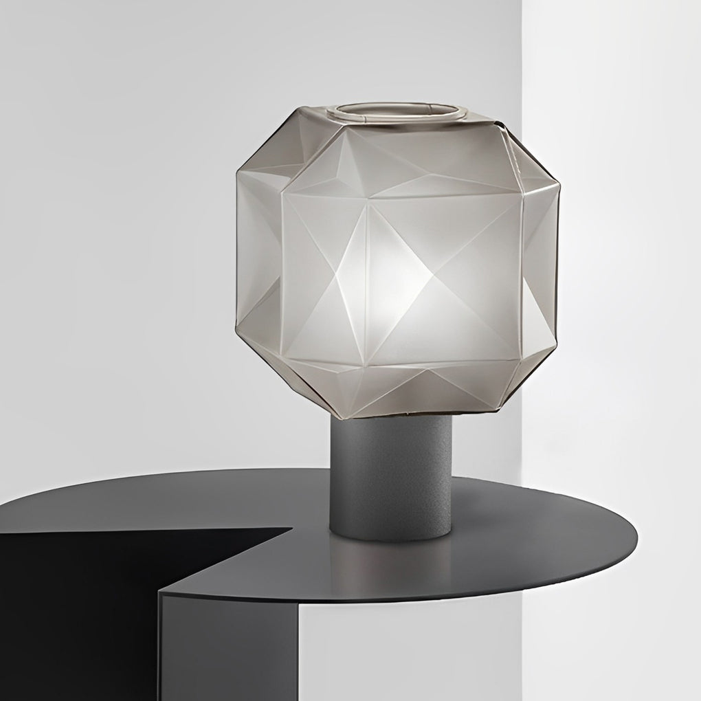 1-Ljus Cubo Bordslampa med Rökgrå Glaslampa