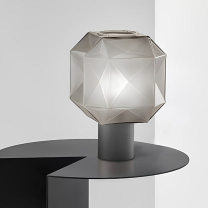 1-Ljus Cubo Bordslampa med Rökgrå Glaslampa