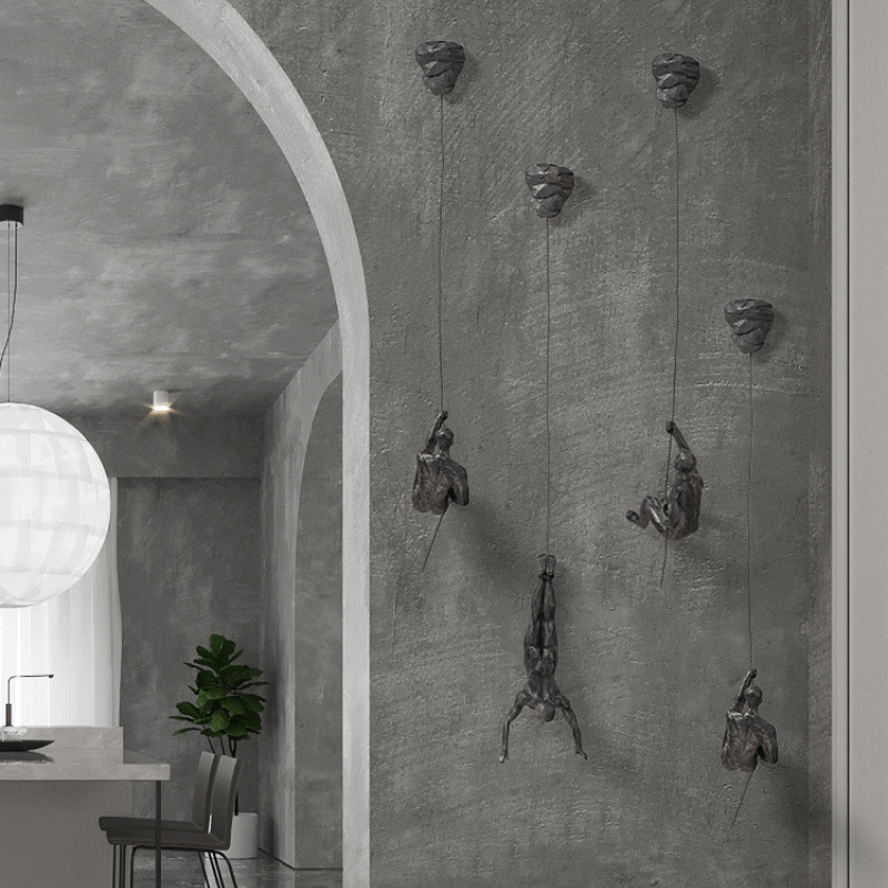 Carvallo – Kreativ Klättrande Man Väggdekoration Set med Konstnärlig Charm