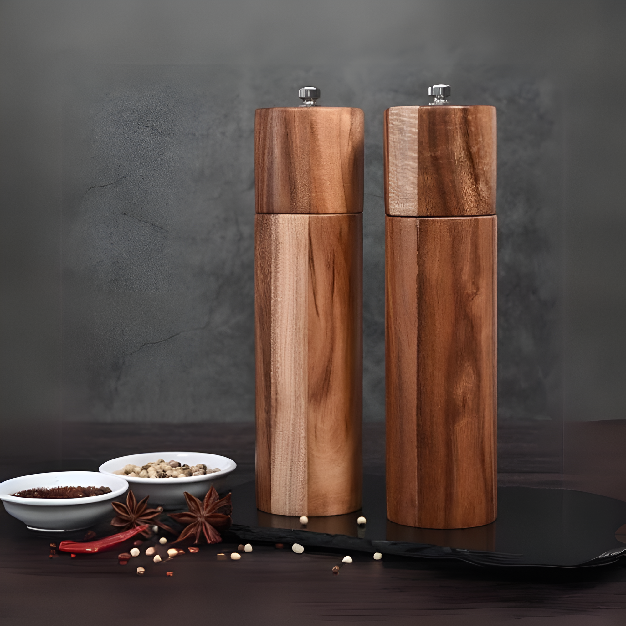 Minimalist Wooden Spice Mills
