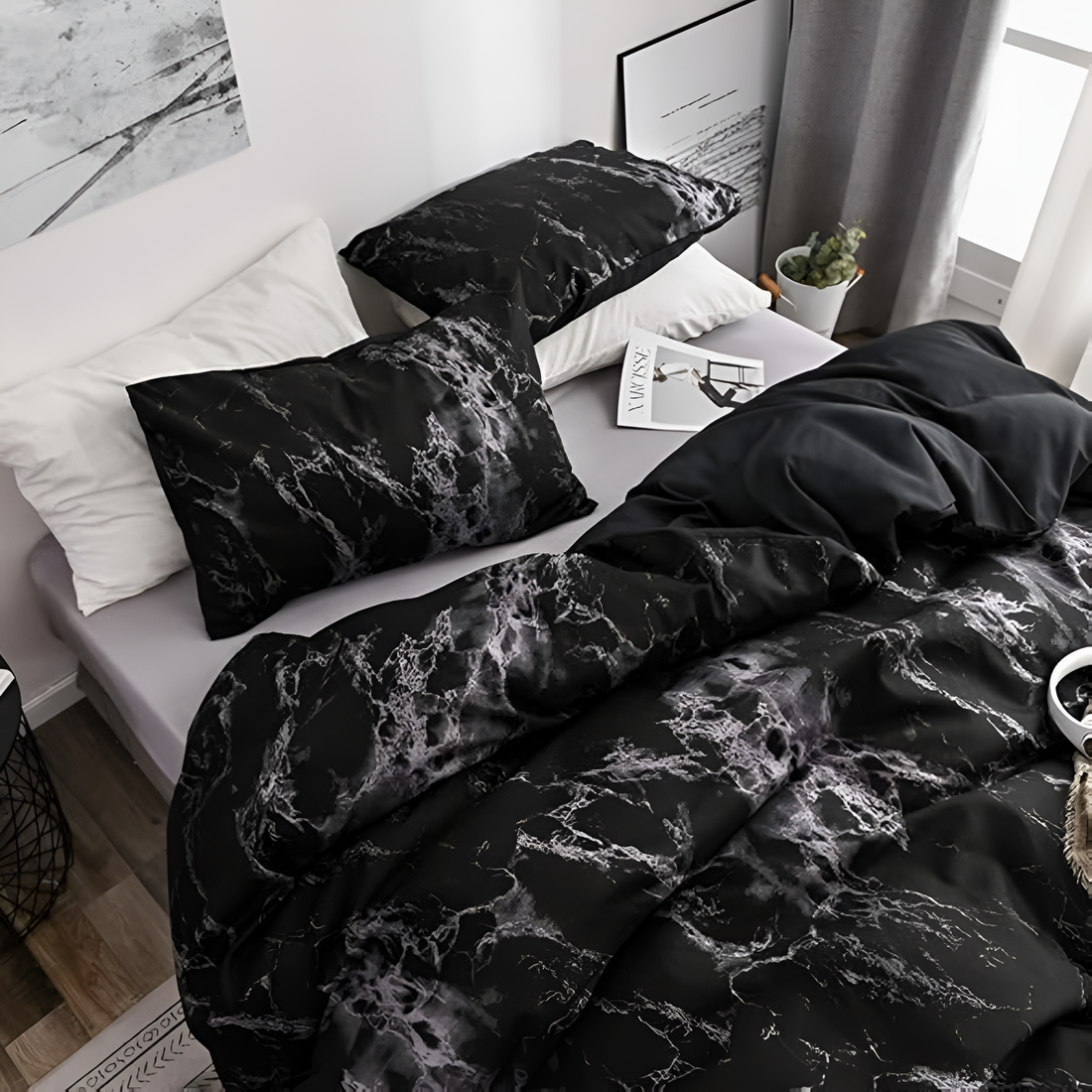 Luxe Black Marble | 3 delar Duvet Cover Set