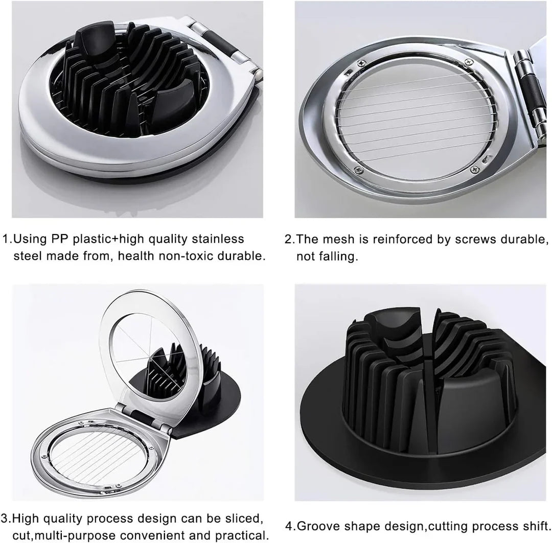 Rostfritt stål äggskärare – 3-i-1 skäralternativ för enkelt förberedande!