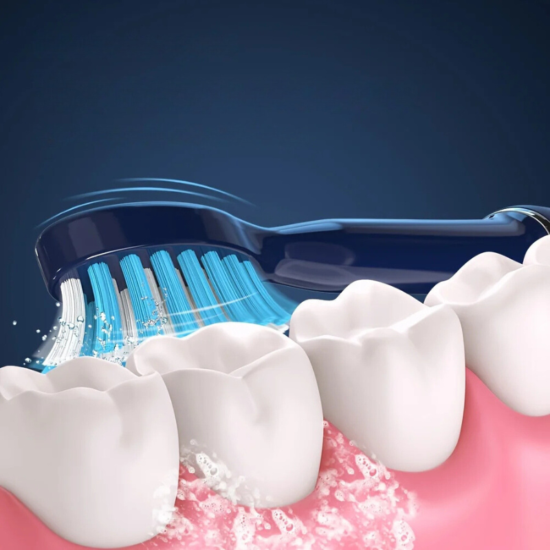 Carvallo Tandborste Dentexa Pulse | 30.000 svängningar | 3 rengöringslägen & 2-minuters timer | Inkl. 7 borsthuvuden | 30 dagar batteri