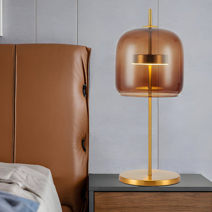MystiGlow - Bordslampa i Rökglas för en Stämningsfull Sovrum