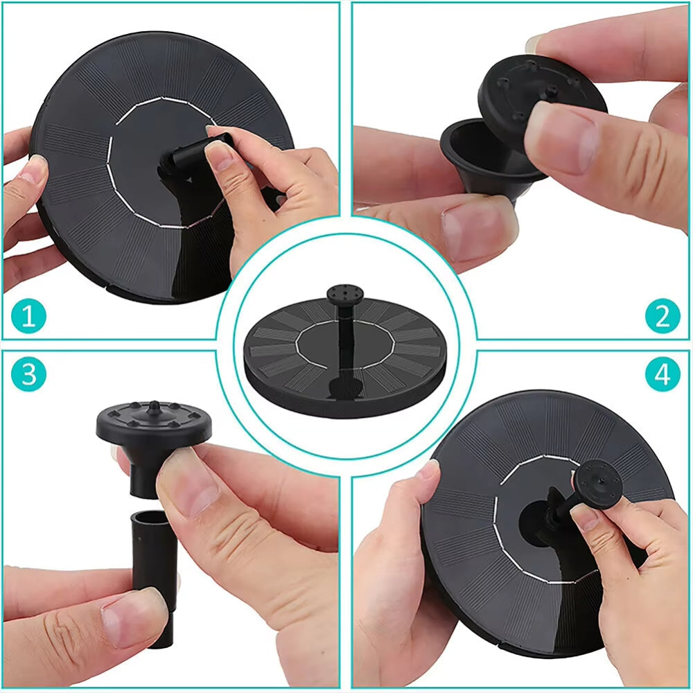 Carvallo – Solcellsdriven Fågelbad Fontän med Central Vattendyscha