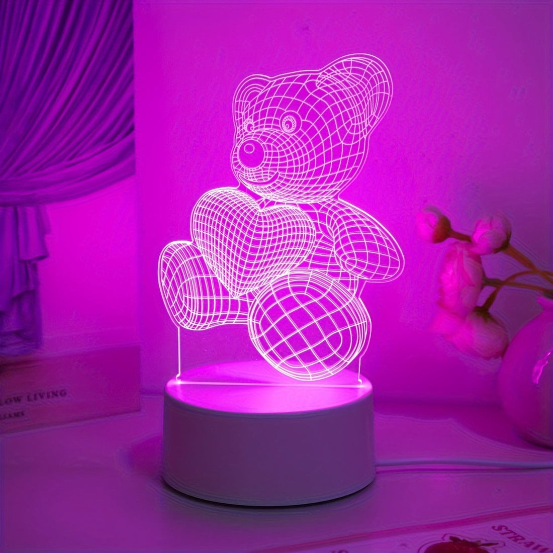 LumiBear - 3D Nallebjörn Illusion Nattlampa med Touch Control