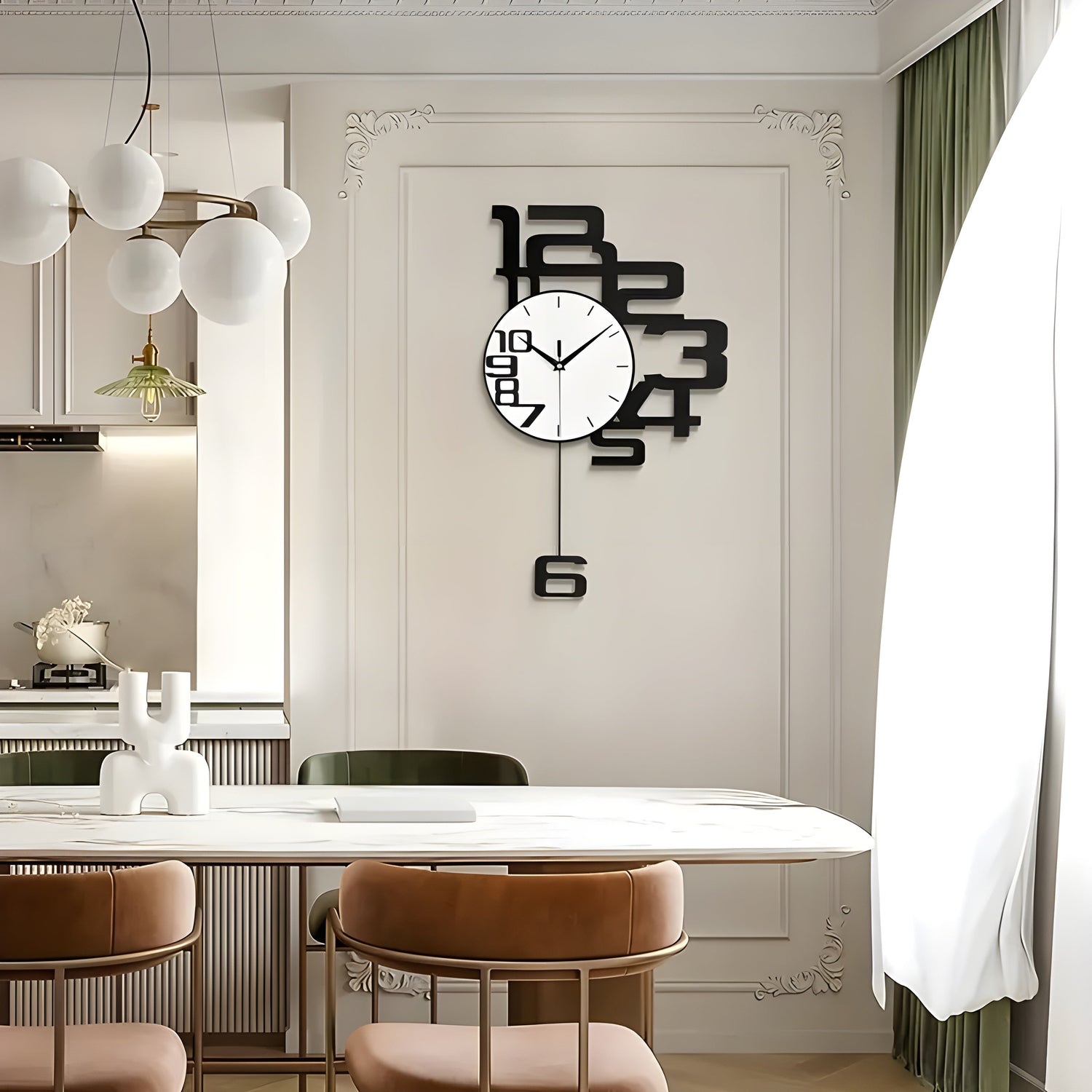 DecoDigits klocka - Modern minimalistisk tyst väggklocka