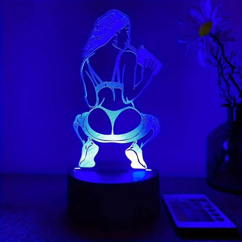 DecoLamp - 3D Konstnärlig Bordslampa med Fjärrkontroll, USB Driv, 16 Färgval