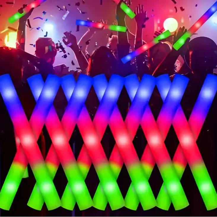 Halloween LED Skumsticks – Färgade Partylampor för Evenemang &amp; Festivaler (12 stycken)