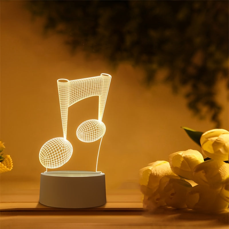 LumiNote - Akryl Musiknot Nattljus, 3D LED Ram, USB-Dreven