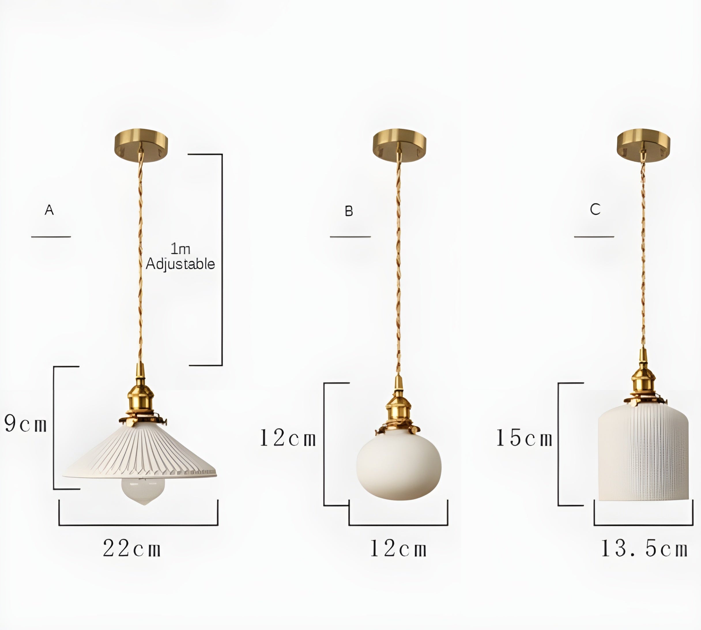HarmonyGlow Light - Vintage-keramisk-glas-hänglampa