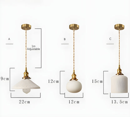 HarmonyGlow Light - Vintage-keramisk-glas-hänglampa