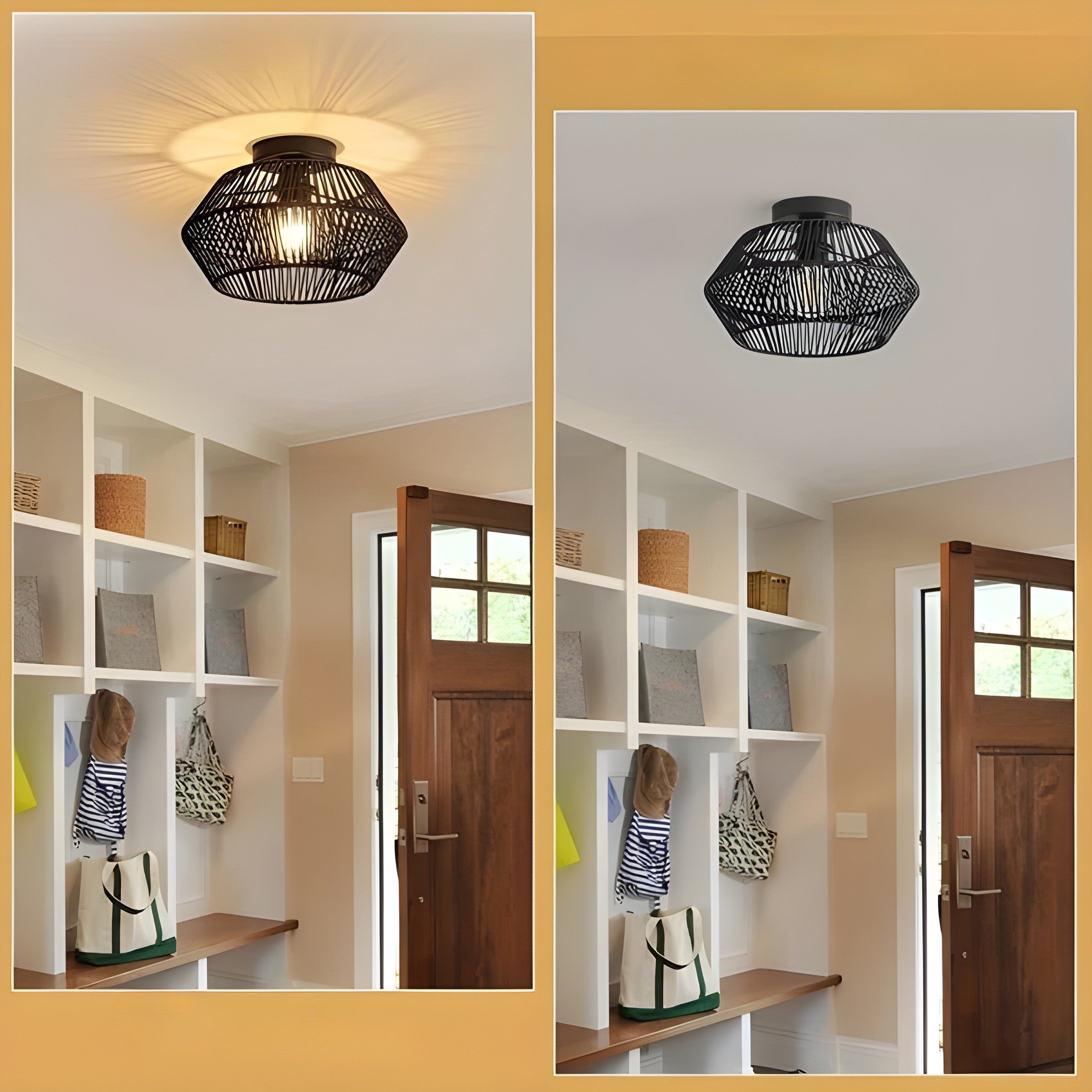 HavenWeave Light - Vintage LED Rattan Flätad Taklampa