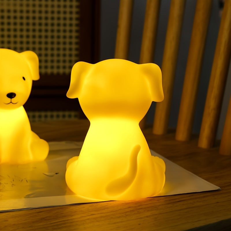 PuppyGlow - Söt Tecknad Hundlampa med Varmt Ljus för Rumsinredning