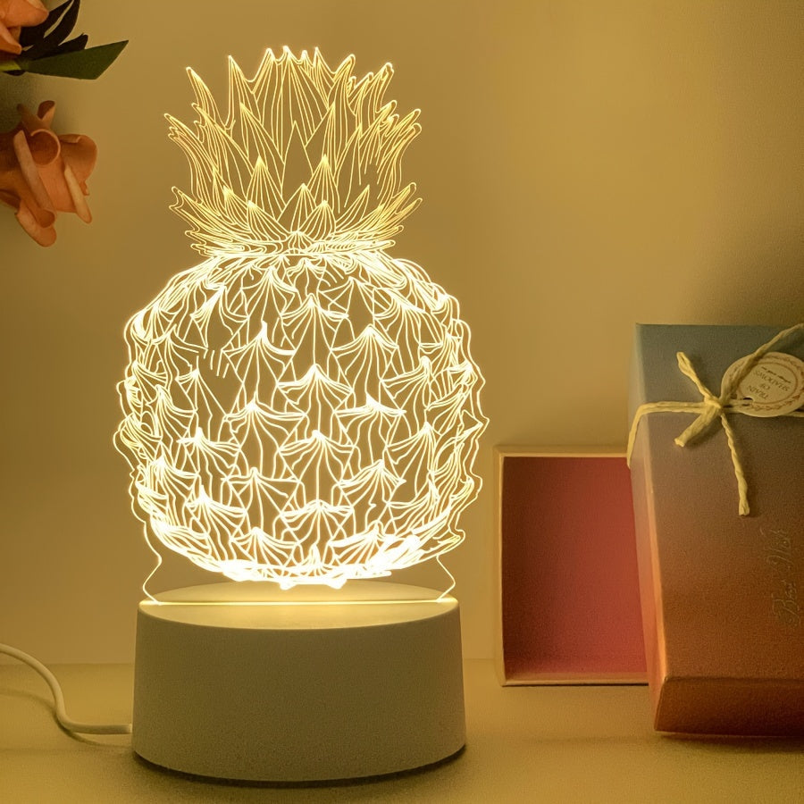 PineGlow - Ananas 3D LED Nattlampa