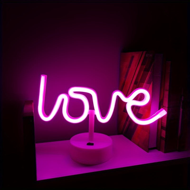 NeonLiefde - LED Neon Bordslampa för Sovrum och Festdekoration