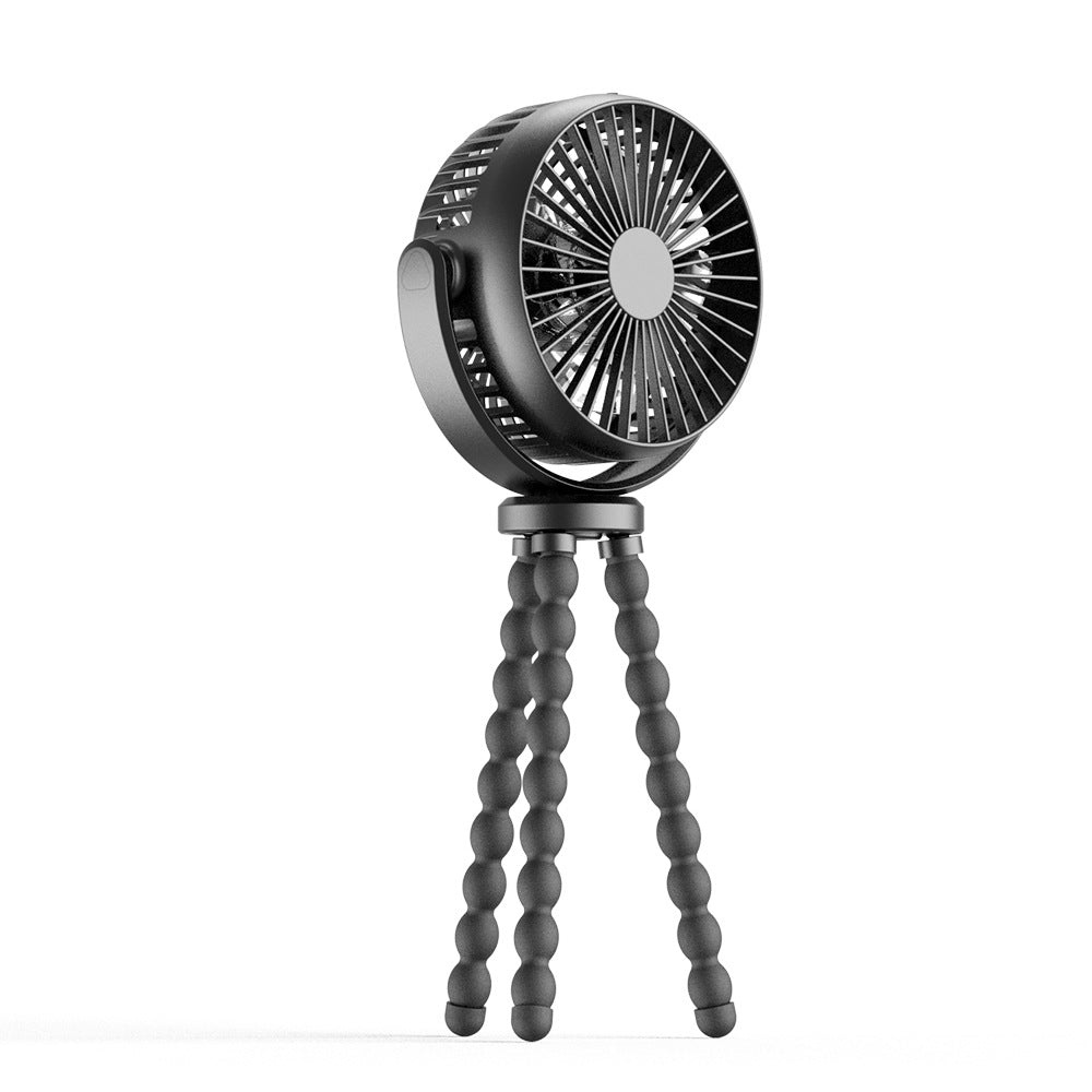 Carvallo Mobiler Akku-Ventilator 8000mAh | 360° roterande med LED-nattlampa | 4 hastigheter &amp; 27 timmars driftstid | USB-laddning